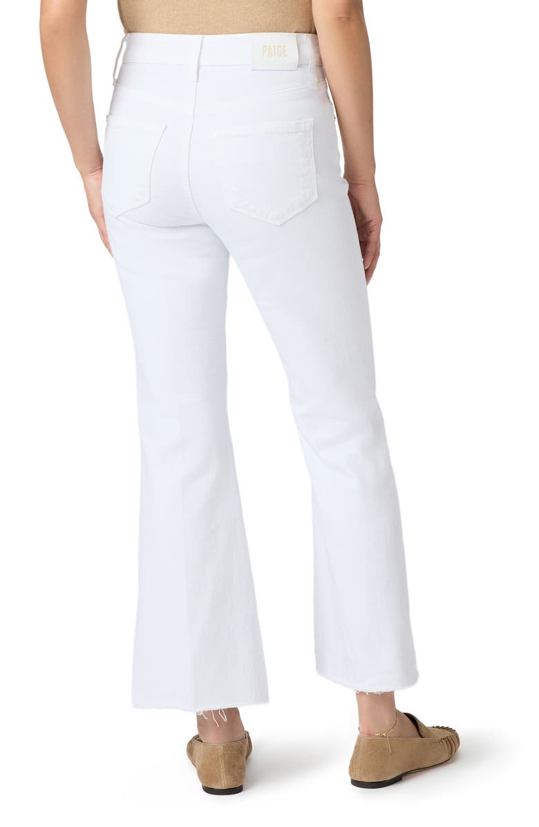 PAIGE Marlow High Waist Raw Hem Ankle Skimmer Flare Jeans, Alternate, color, Crisp White