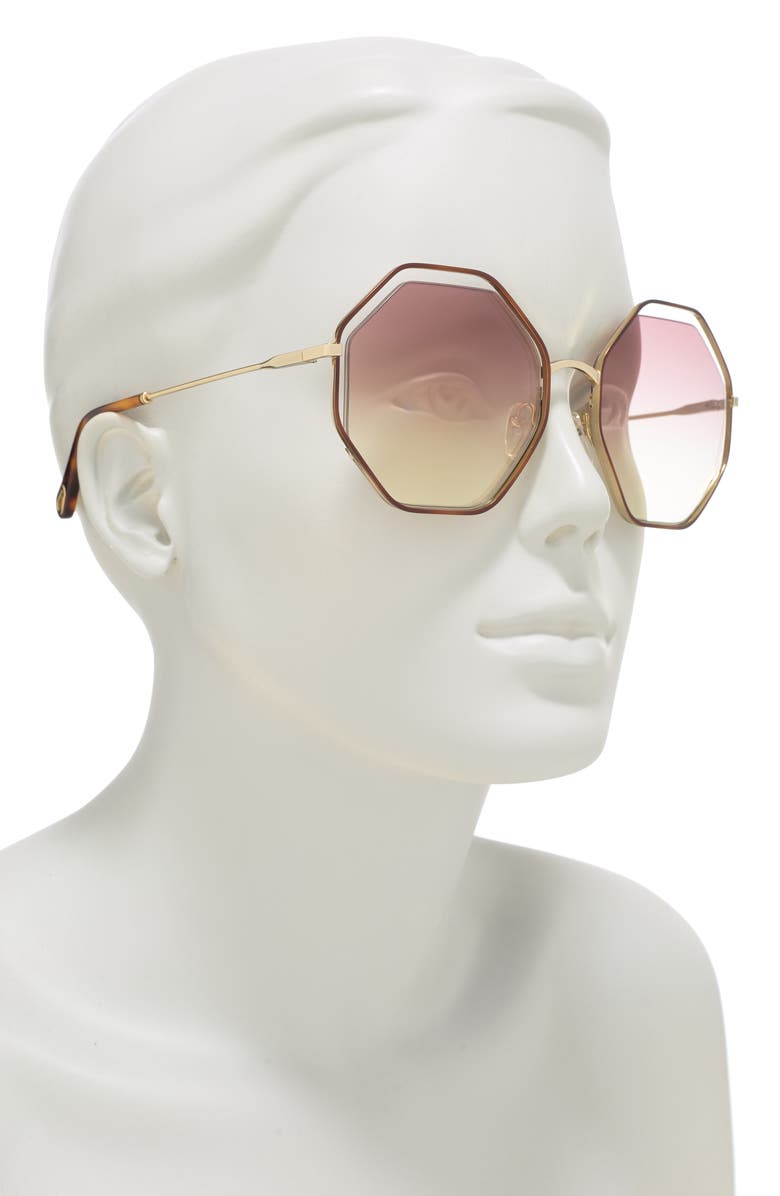 Chloé 58mm Geometric Sunglasses, Alternate, color,