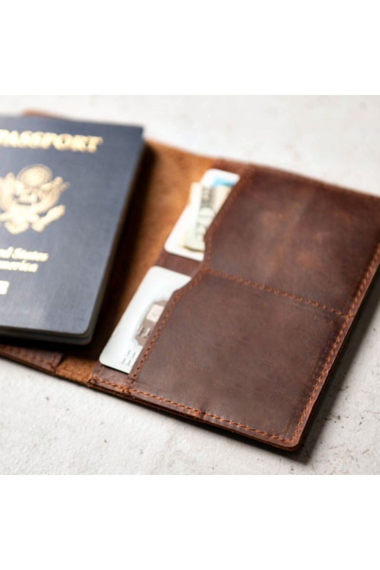 Priam Handmade Leather Passport Cover, Alternate, color, Brown