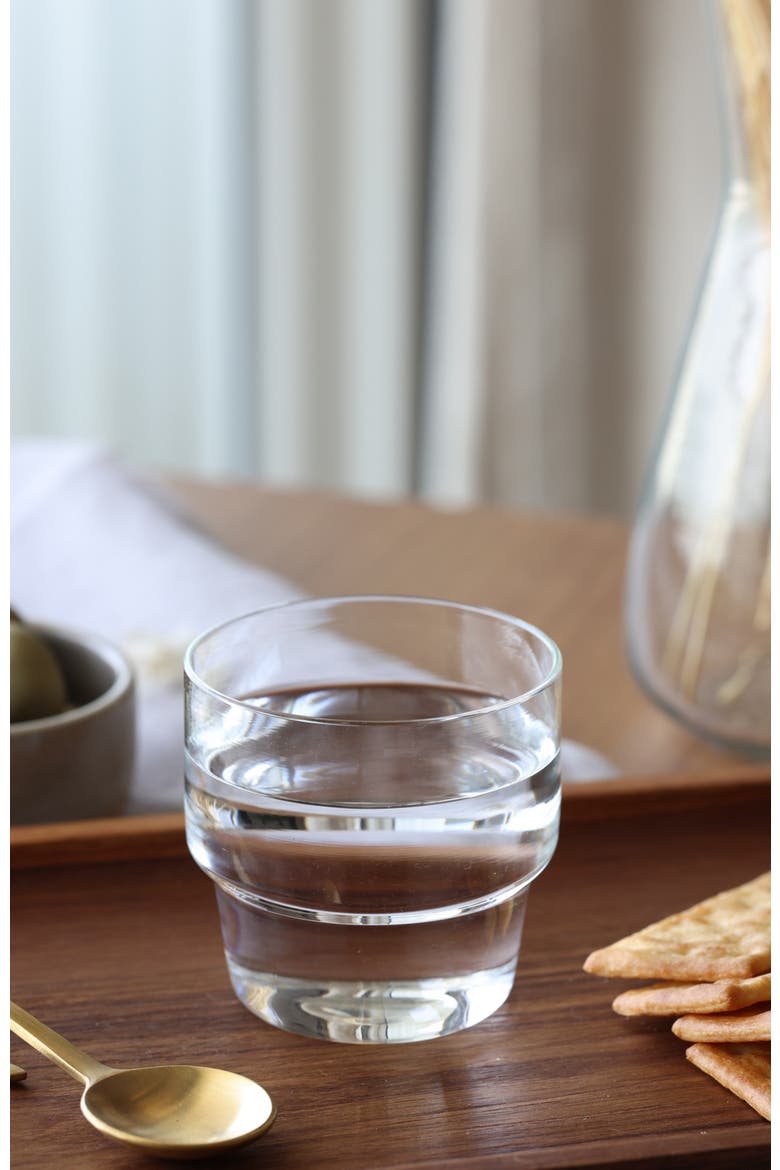 Stackable Glass Tumblers - Set of 4, Alternate, color, Clear