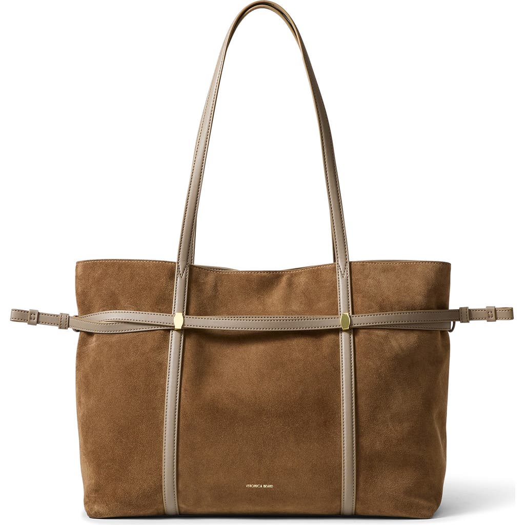 Veronica Beard Suede Lasso Bag In Brown