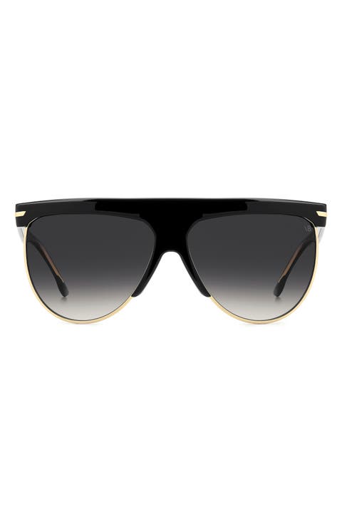 65mm Oversize Gradient Pilot Sunglasses