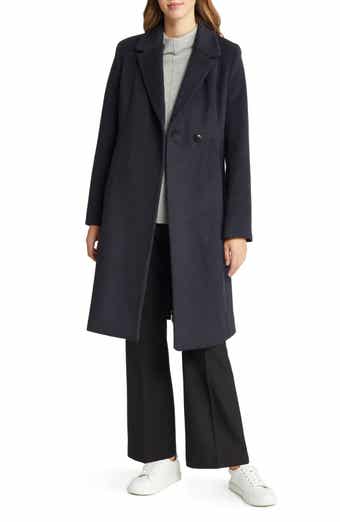 Cole Haan Signature Asymmetric Slick Wool Blend Coat