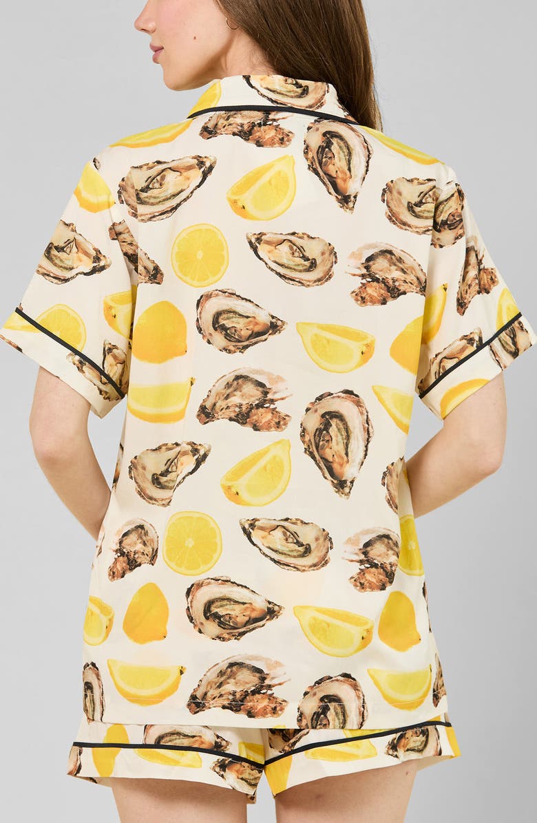 Katie Kime The World is Your Oyster Toile Short Pajamas, Alternate, color, Yellow