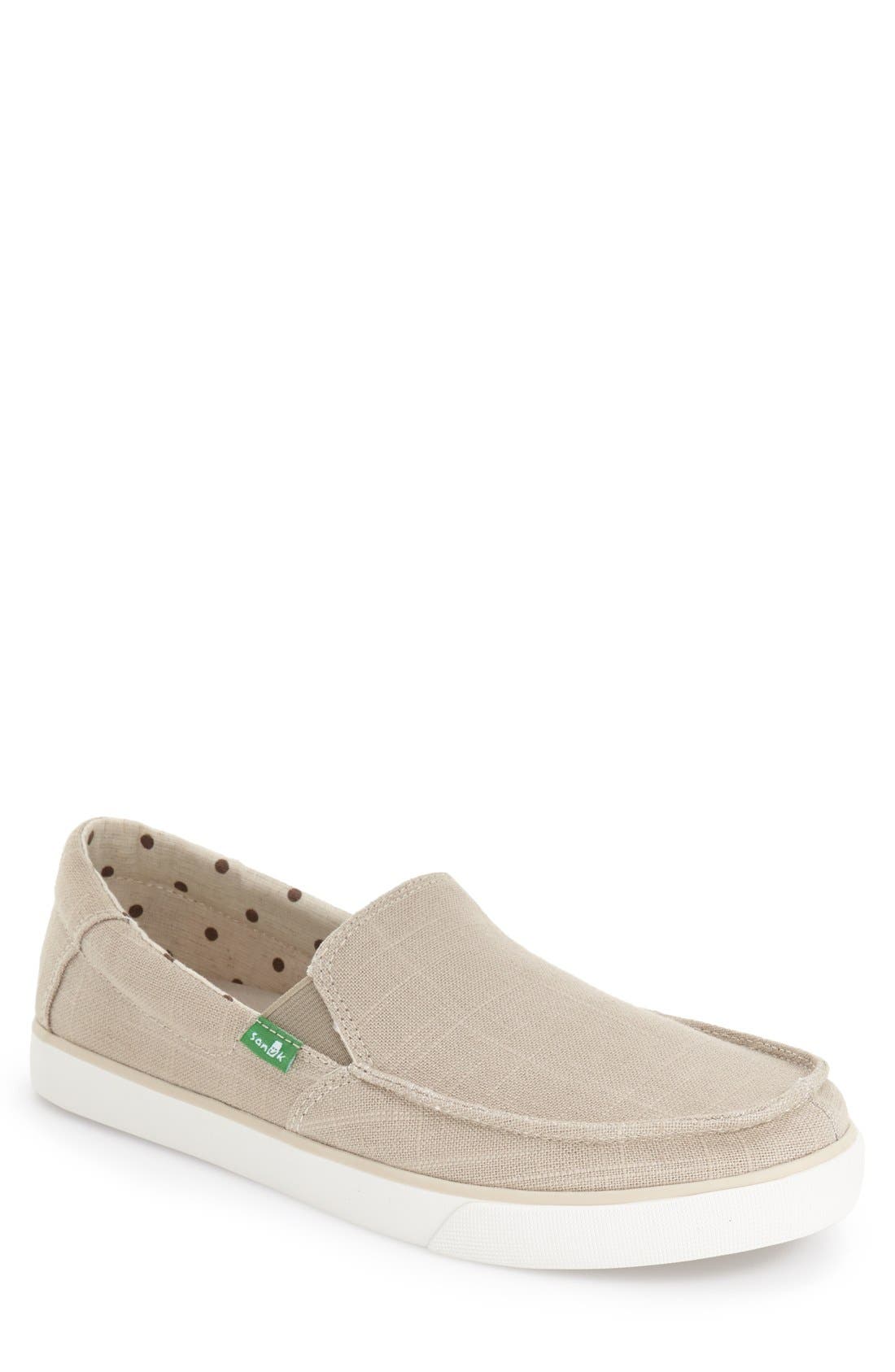Sanuk 'Sideline' Linen Slip-On, Main, color, 