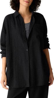 Eileen Fisher Classic Collar Longline Button-Up Shirt