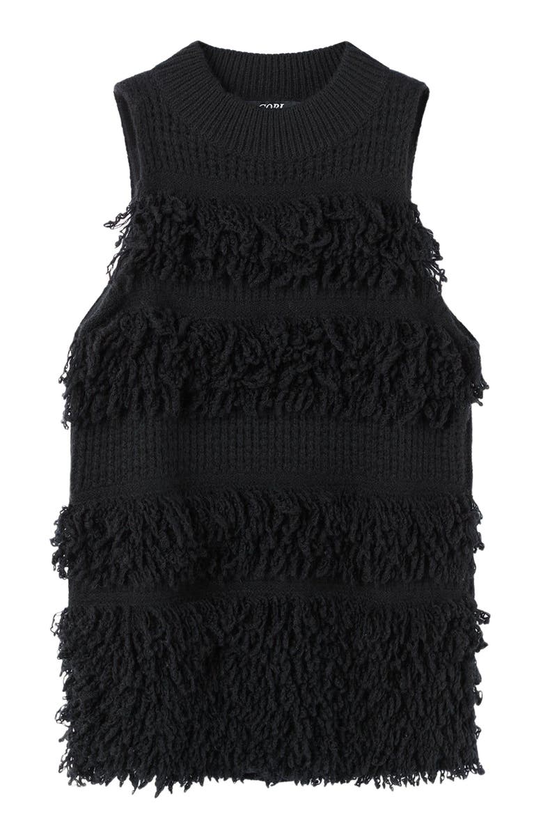 GOBI Mongolian Cashmere Loop-Stitch Cashmere Vest, Alternate, color, Black