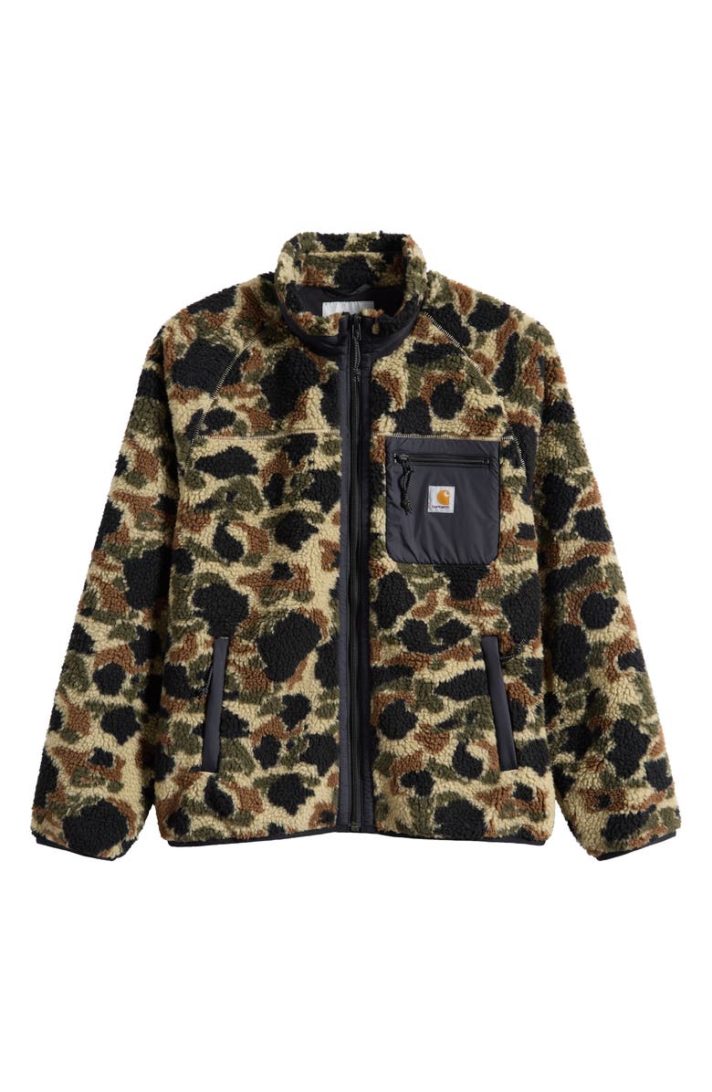 Carhartt Work In Progress Prentis Fleece Zip Jacket, Main, color, Camo Duck Jacquard Green