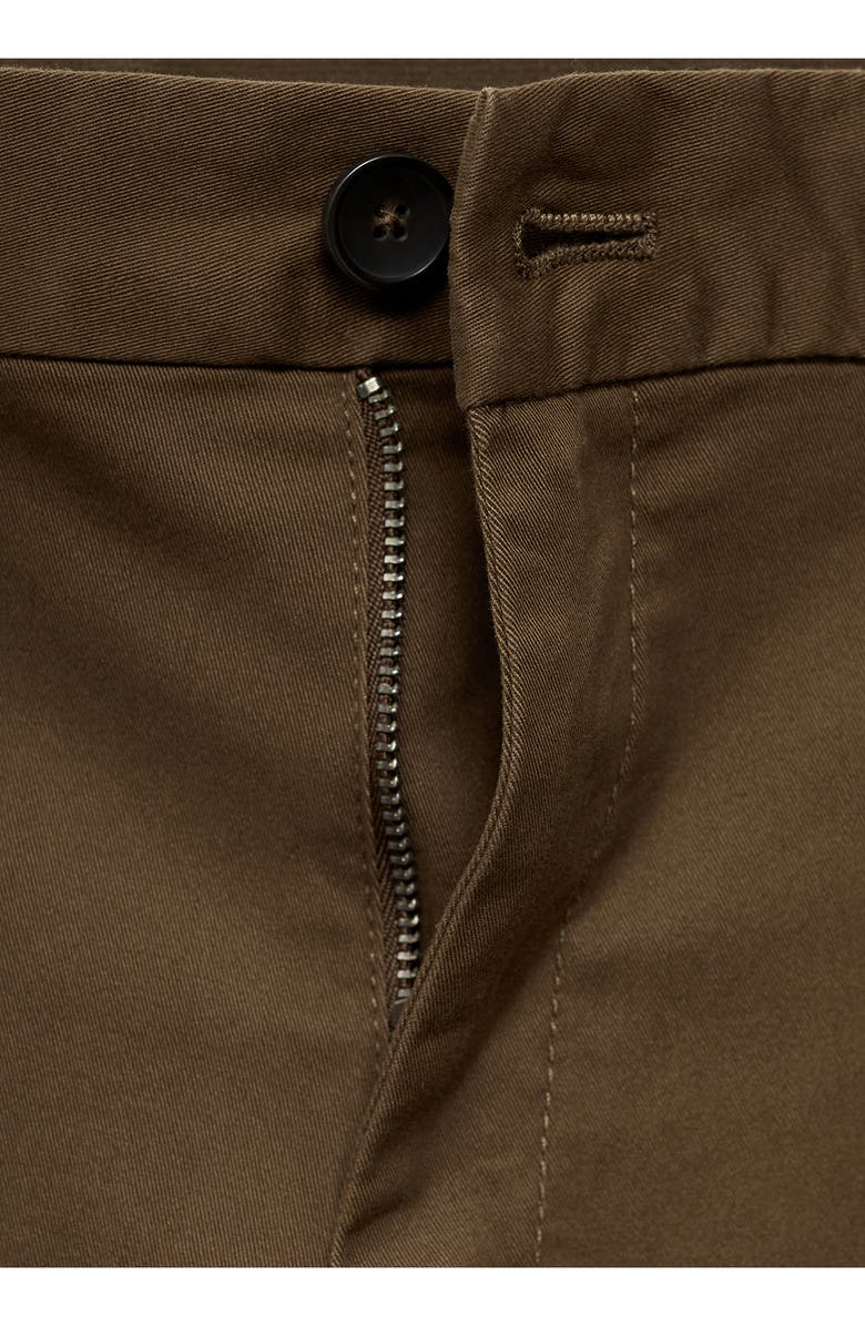 MANGO Flat Front Tapered Crop Stretch Cotton Chinos, Alternate, color, 