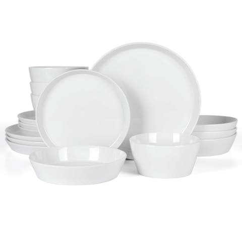 Selma 16-Piece Plates and Bowls Dinnerware Set, Service for 4