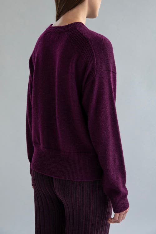 Sskein Crew Neck Boxy Pullover In Aubergine