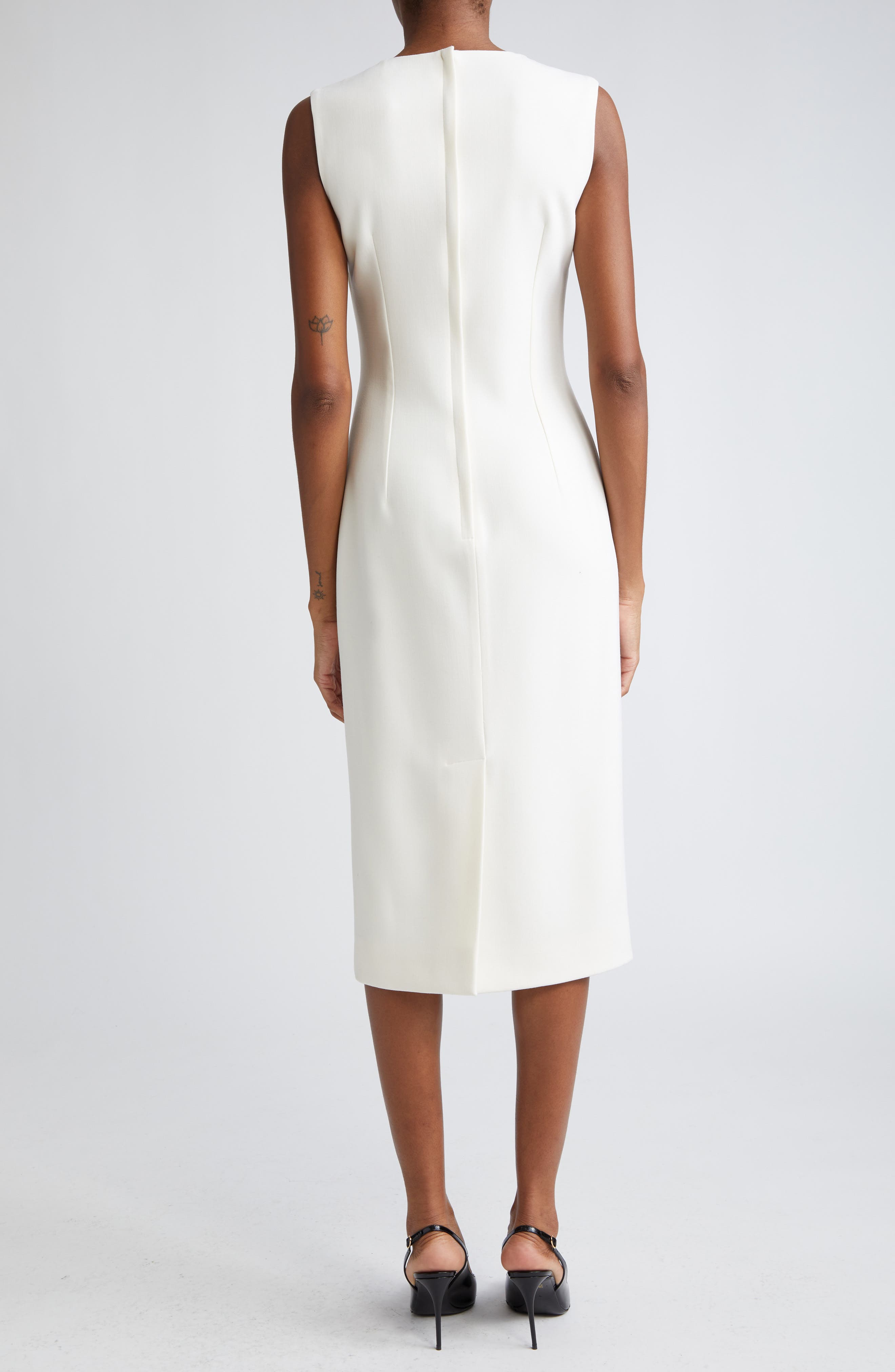 Dolce & Gabbana White Sheer Nylon Stretch Sheath Maxi Dress main image 1