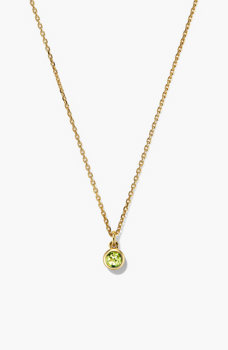 MEJURI Sia Birthstone Pendant Necklace, Main, color, Peridot