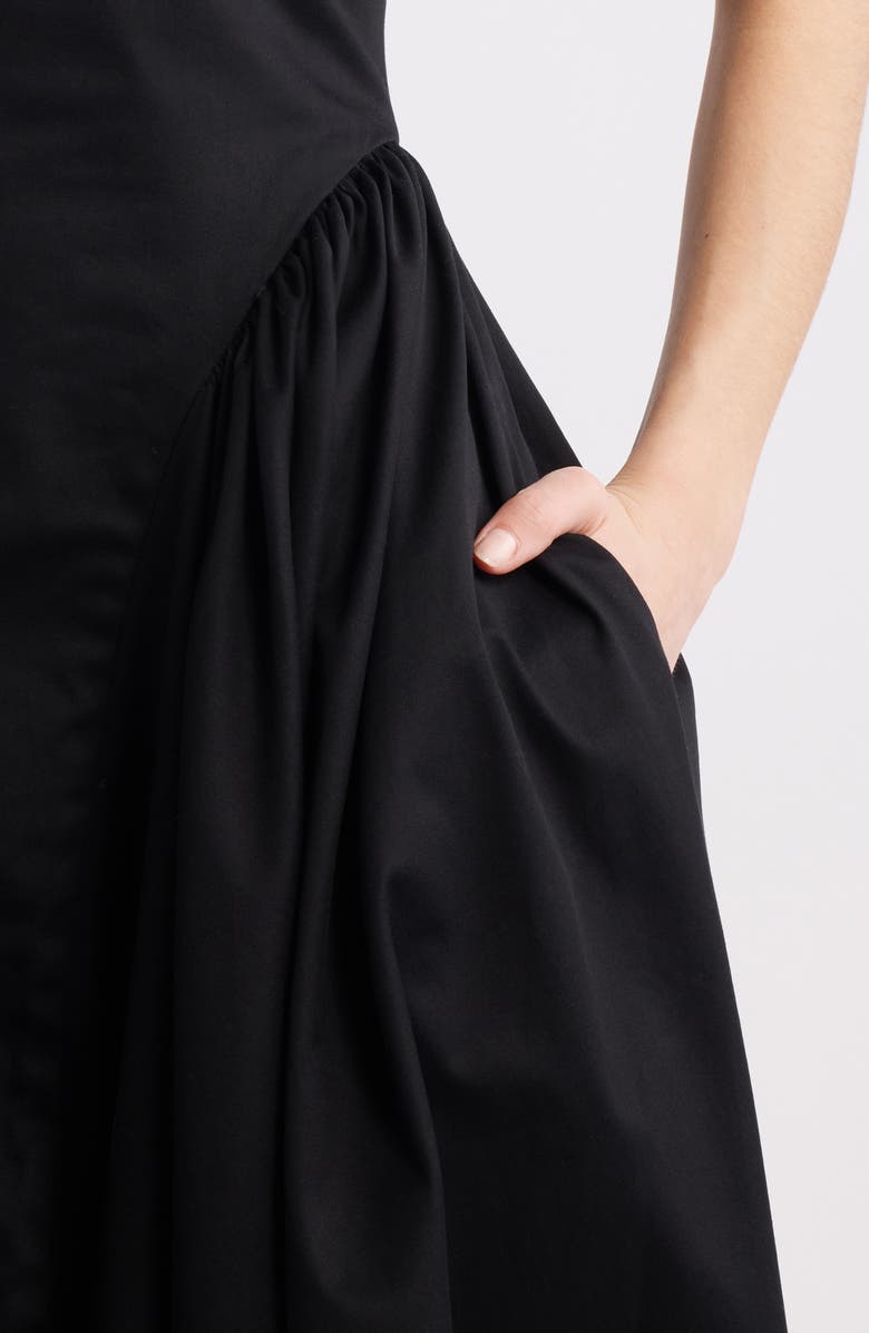 Delfi Collective Imani Strapless Midi Cocktail Dress, Alternate, color, Black