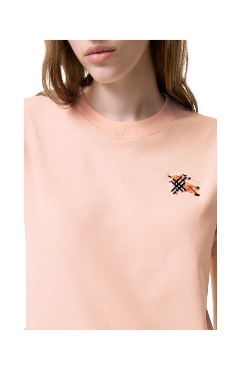 Burberry Knight Check Cotton T-shirt, Alternate, color, Compact Pink