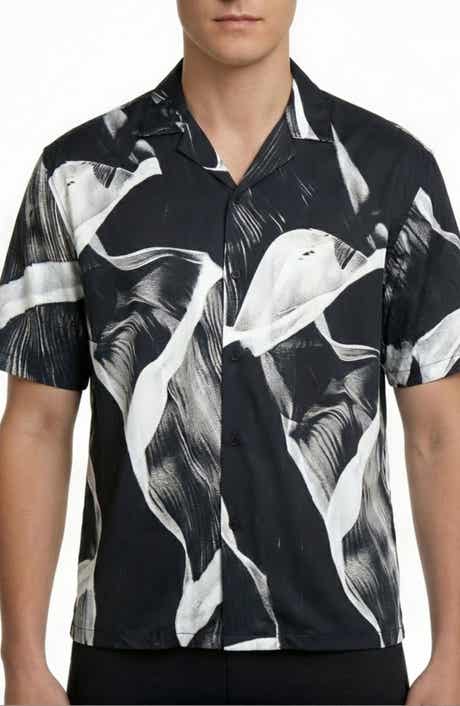 Report Collection Abstract Print Camp Shirt