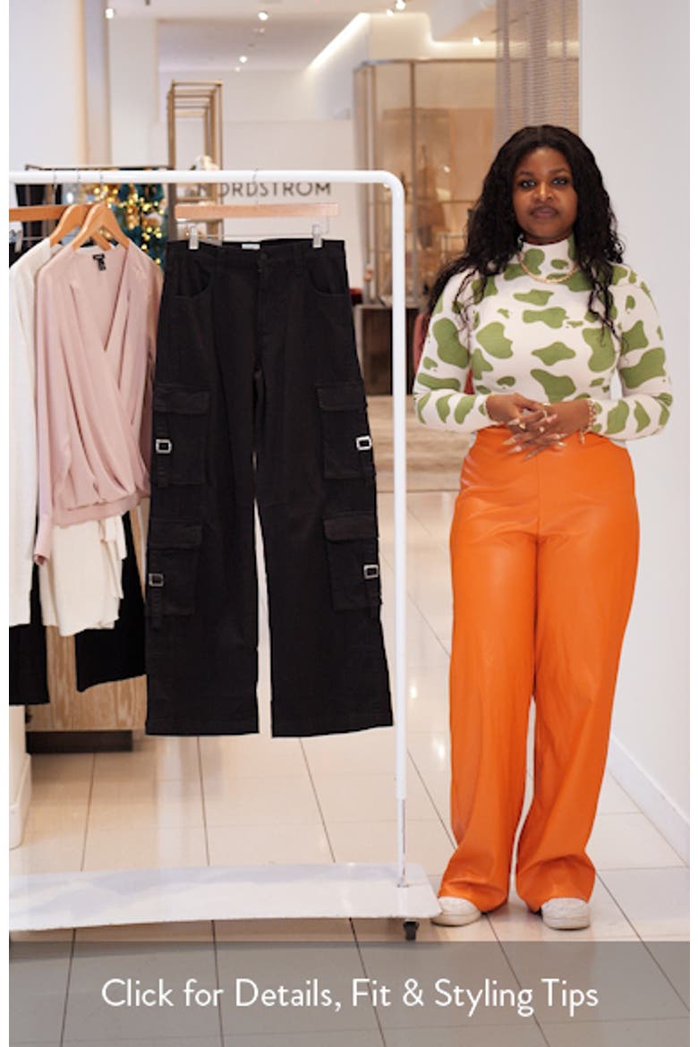 High Waist Straight Leg Cargo Jeans video
