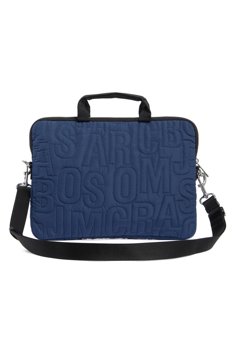 The Quilted Monogram Laptop Case with Handles, Alternate, color, AZURE BLUE