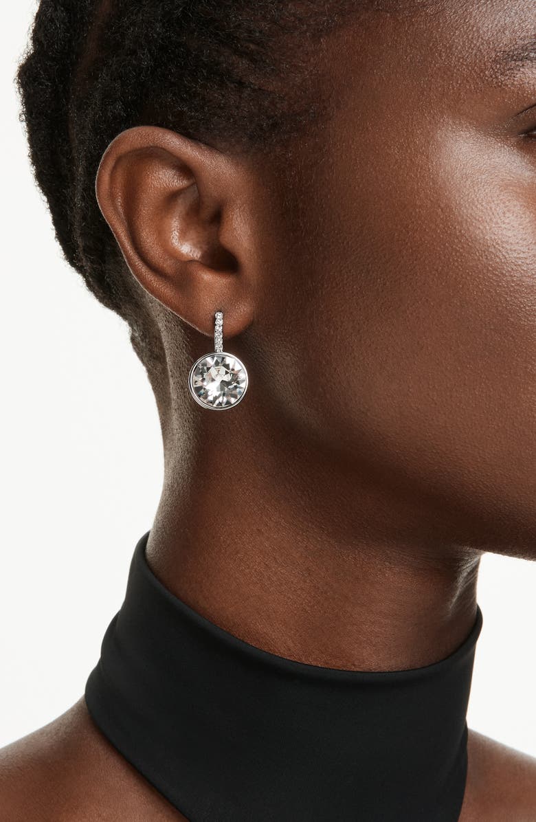 Swarovski Millenia Round Crystal Drop Earrings, Alternate, color, Rhodium