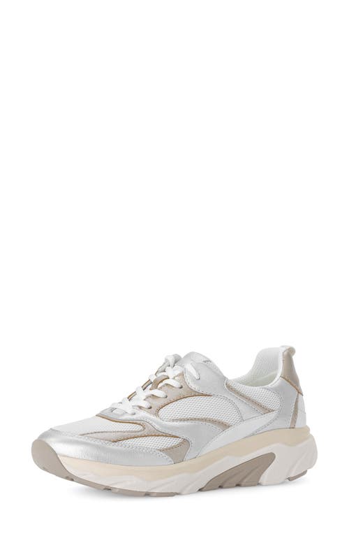 Gabor Mixed Media Sneaker In White