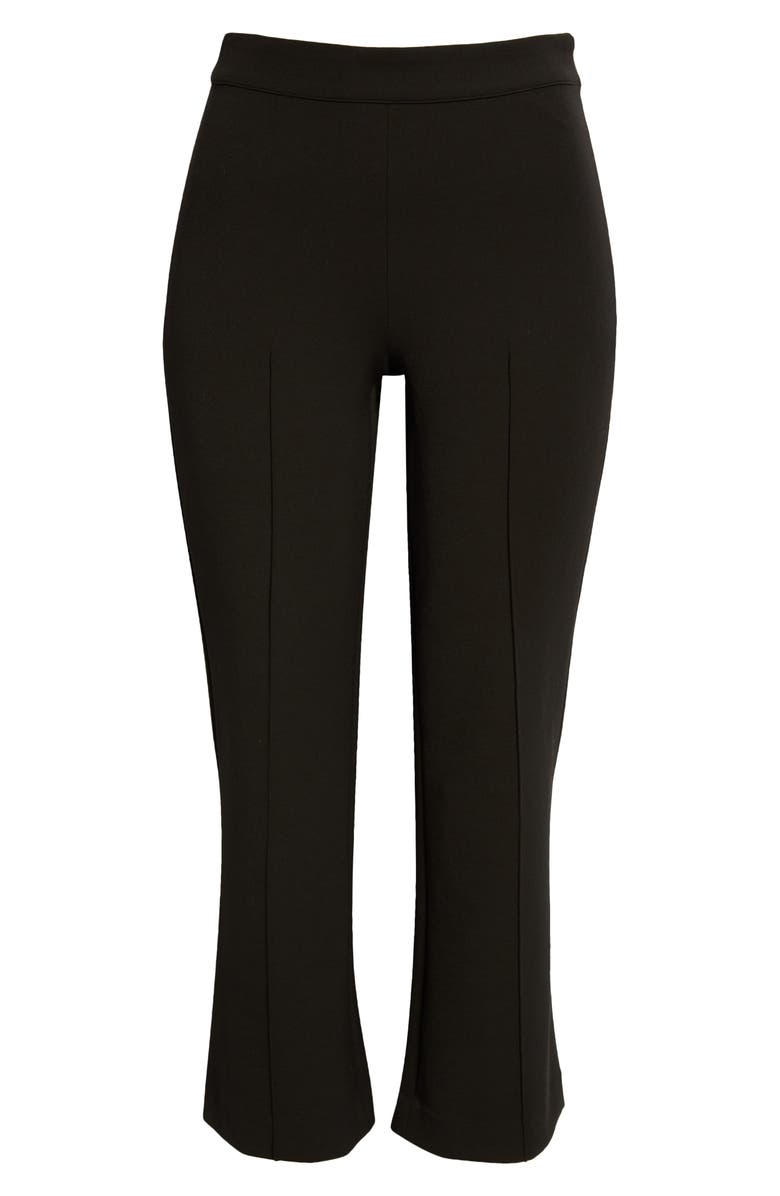 Vince Pintuck Crop Flare Cotton Blend Pants, Alternate, color, Black