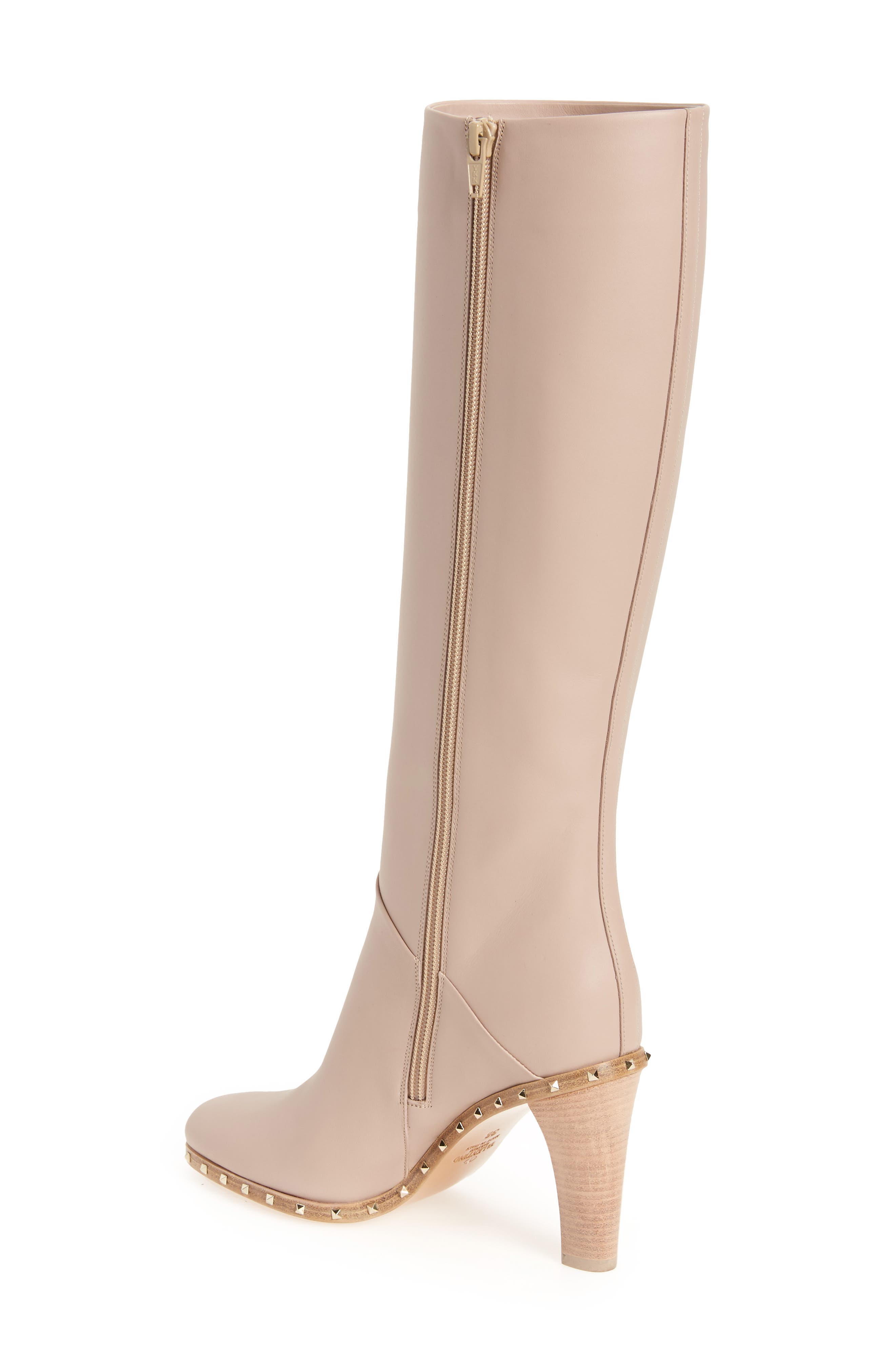 Valentino Garavani Valentino 'Soul Stud' Tall Boot, Alternate, color, 