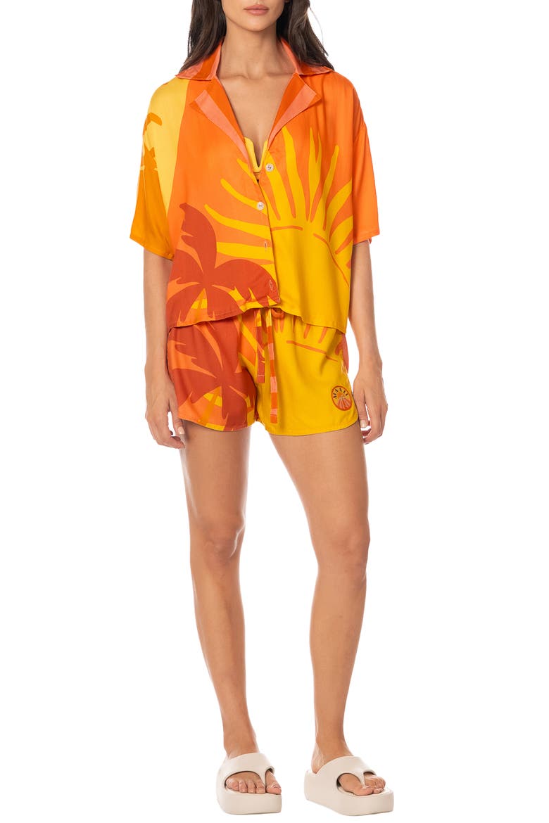 Instintc Octavia Cover-Up Shirt, Alternate, color, OPEN ORANGE