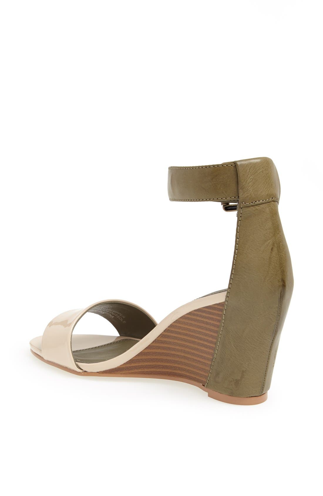 'Fiona' Colorblock Wedge Sandal, Alternate, color, NUDE