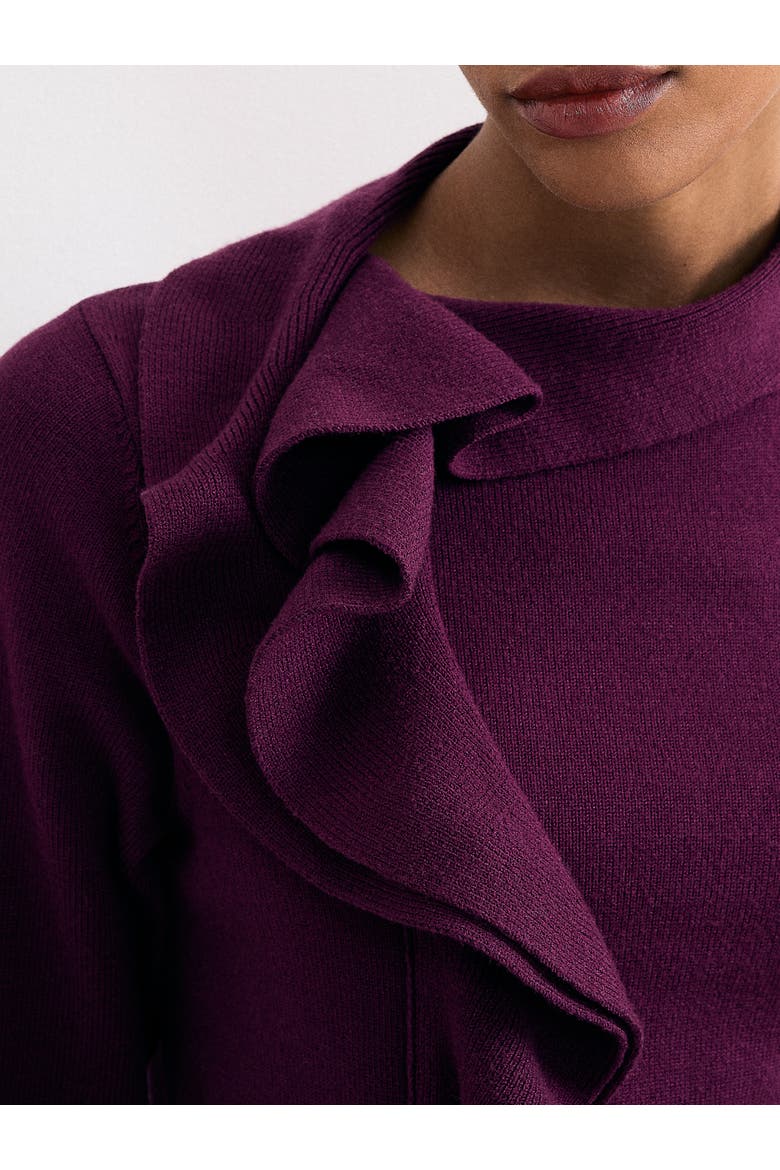 Plum Ruffle Detail Knit Jumper, Alternate, color, Pink