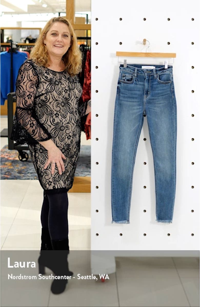 High Waist Fray Hem Stretch Ankle Skinny Jeans, sales video thumbnail