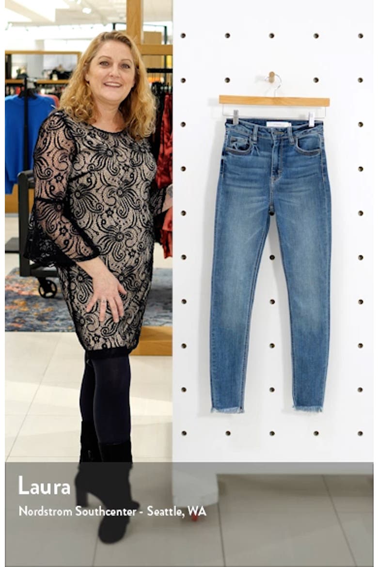 High Waist Fray Hem Stretch Ankle Skinny Jeans video