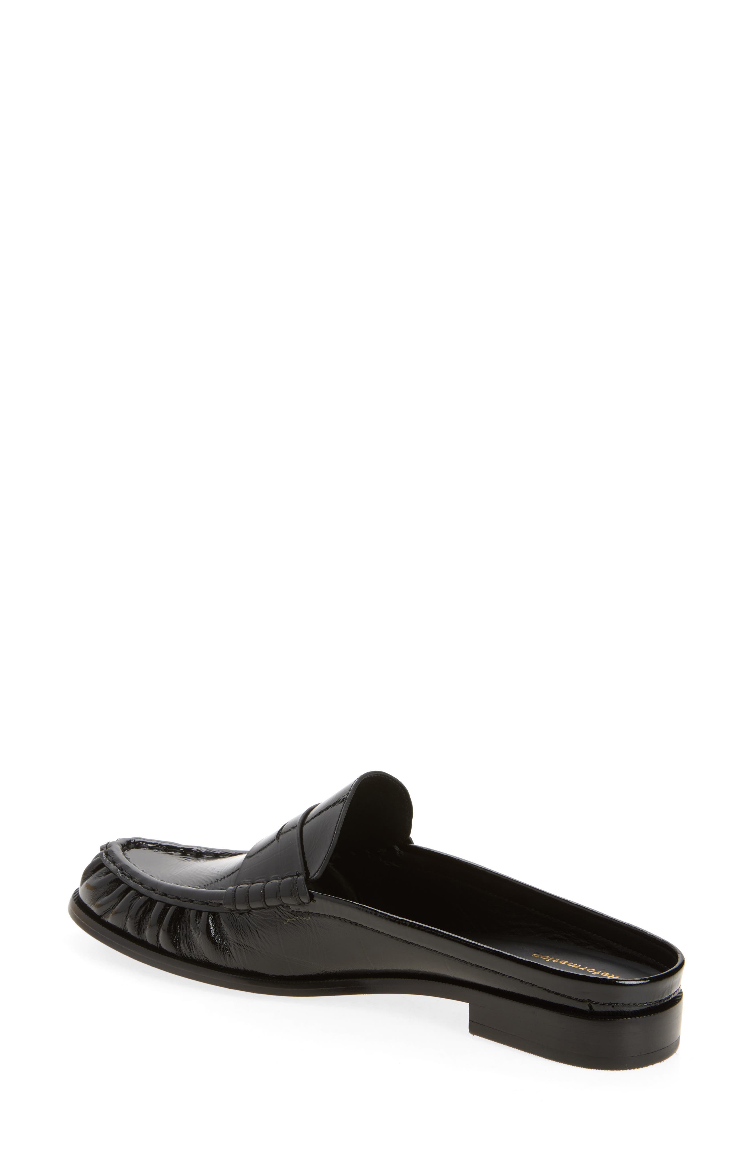 Francine Loafer Mule, Alternate, color, BLACK CRINKLE PATENT