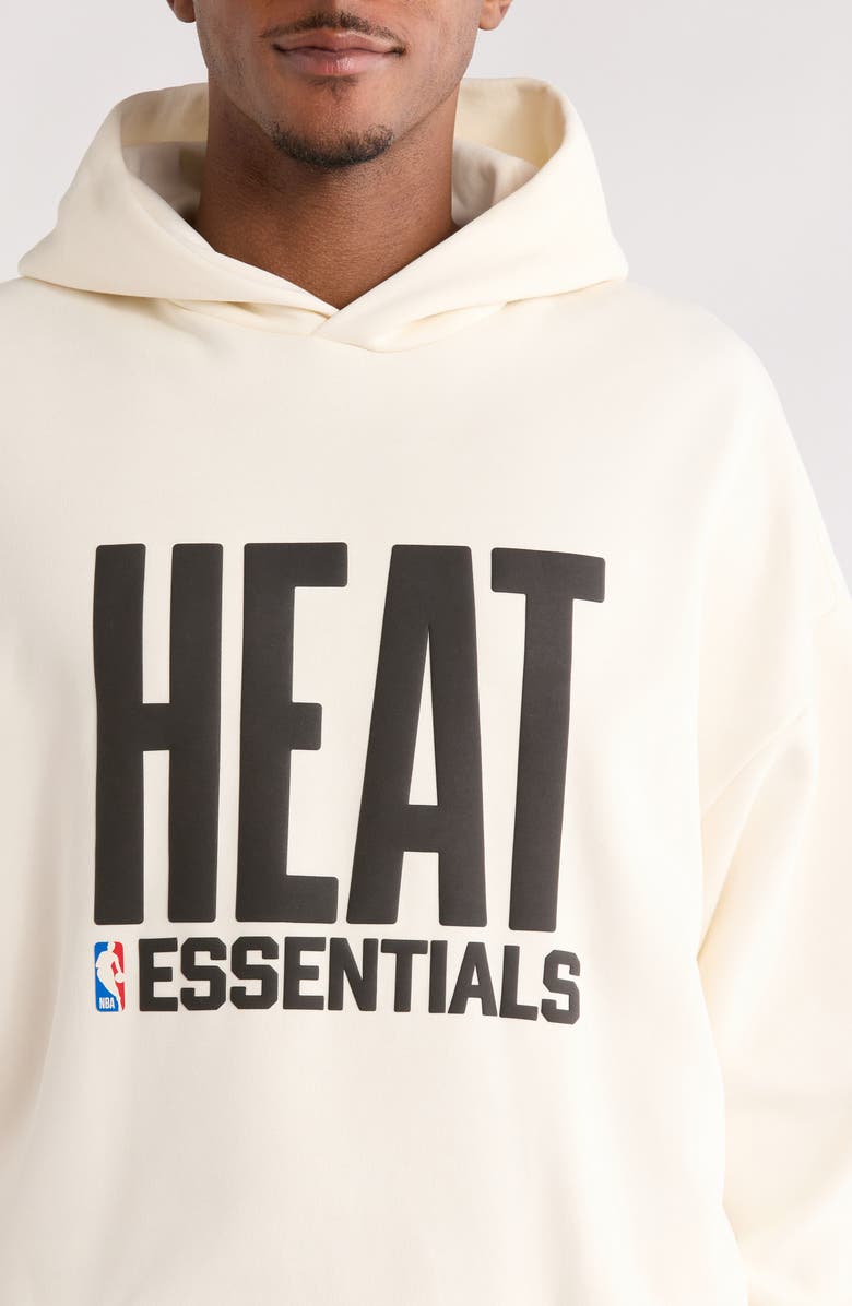 Fear of God Essentials Heat Cotton Blend Hoodie, Alternate, color, Cream White