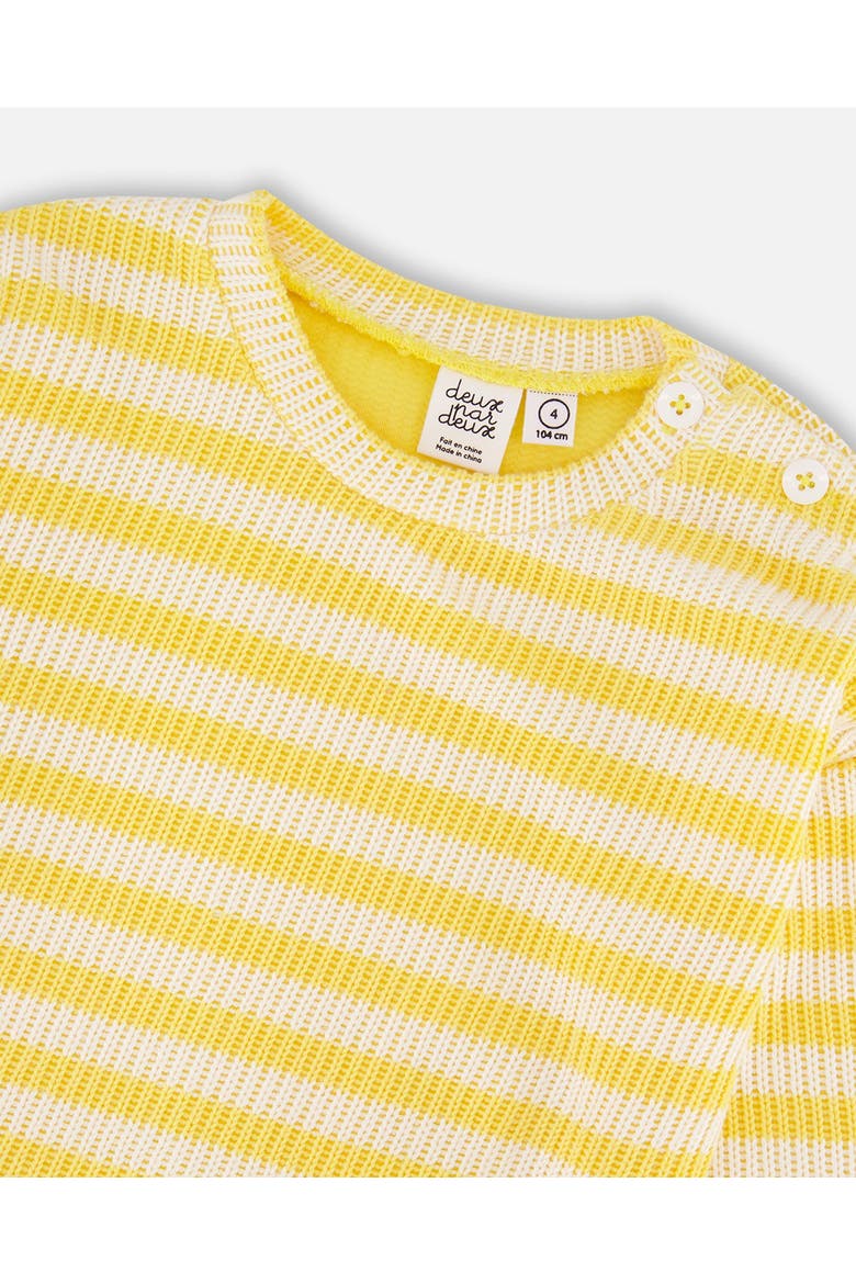 Long Sleeve Cropped Striped Sweater, Alternate, color, Yellow & White Stripes