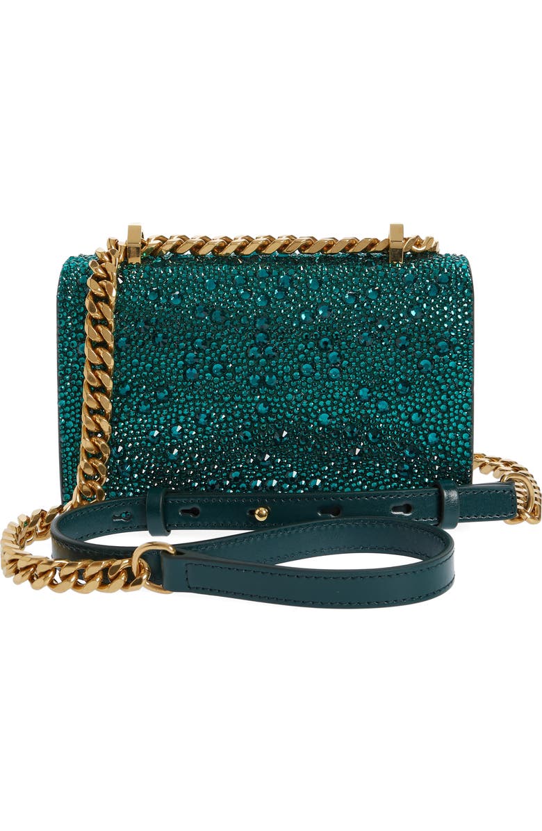 McQueen Mini Jeweled Crystal Embellished Satchel, Alternate, color,