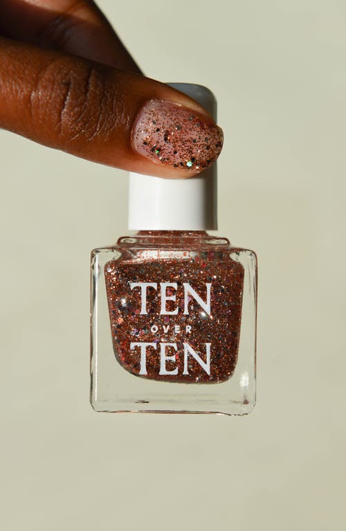 Tenoverten Rose Gold Nail Polish Topper In Grace