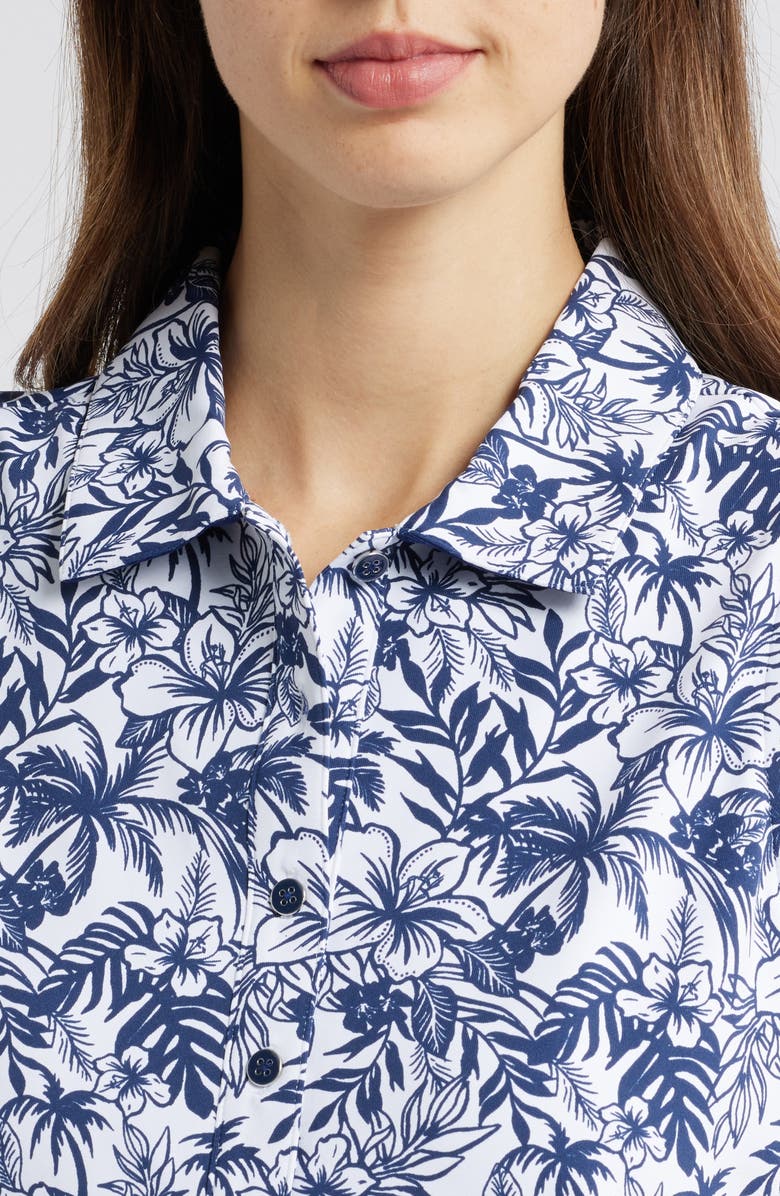 Tommy Bahama Aubrey Seaport Floral Sleeveless Performance Polo, Alternate, color, Island Navy