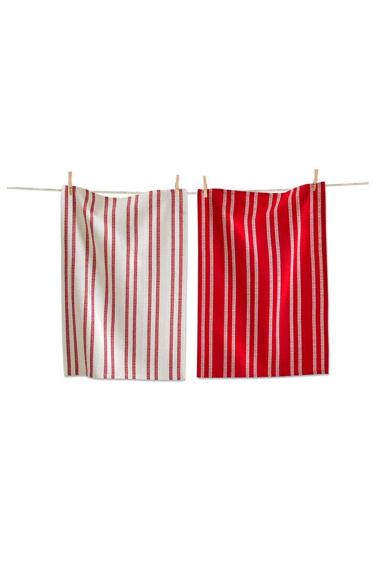 Christmas Enchanting Dishtowel Set Red Multi Cotton Towels, Main, color, Red
