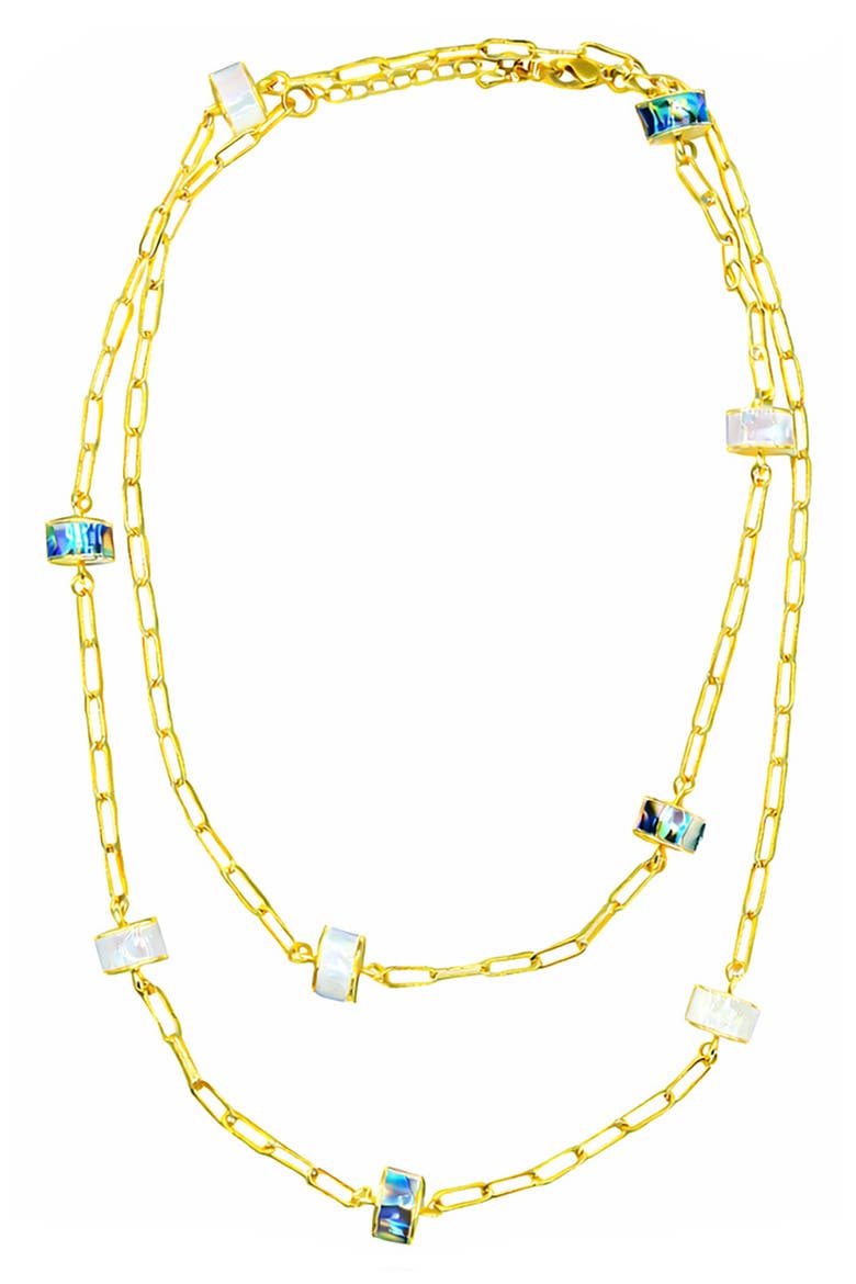 Adriatic Aura Layered Necklace, Main, color, GOLD