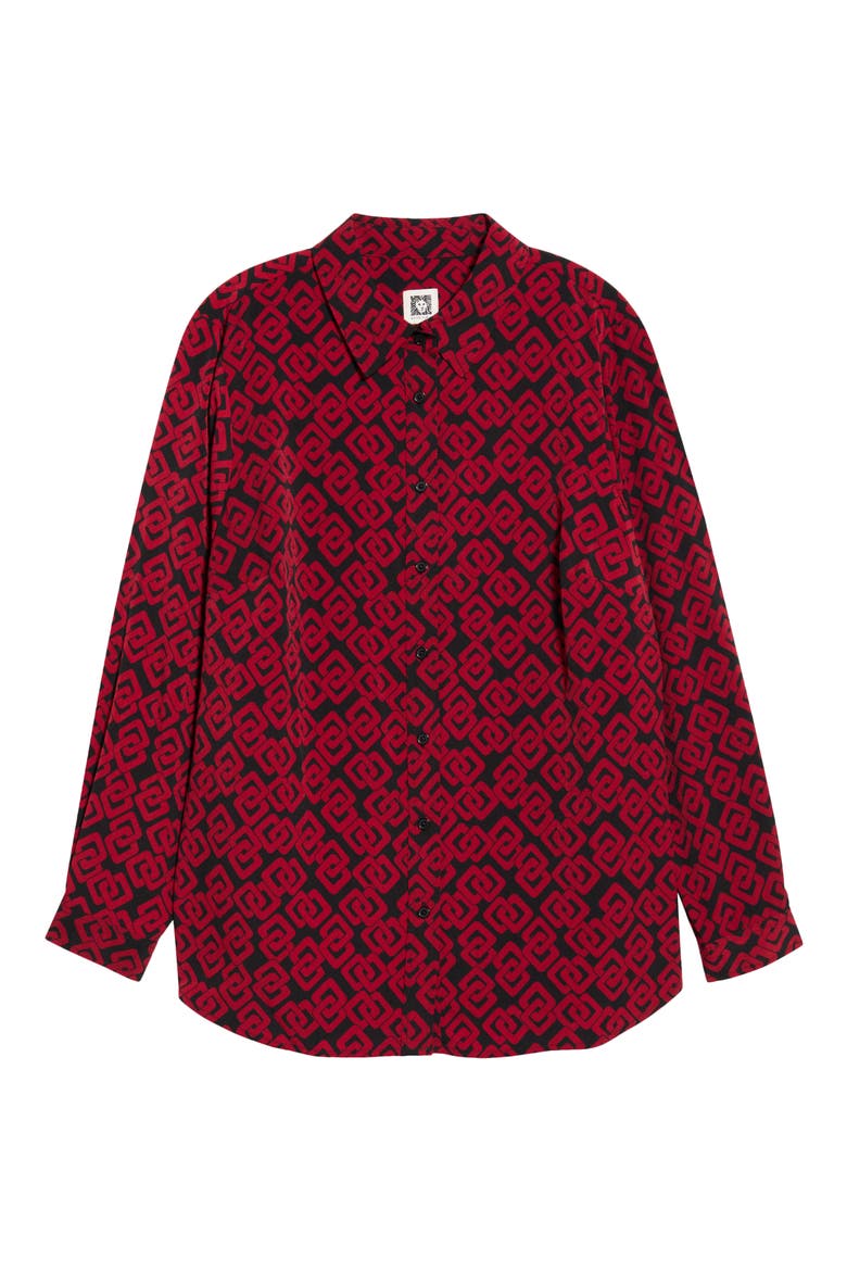 Printed Utility Shirt, Alternate, color, ANNE BLACK/ TITIAN RED