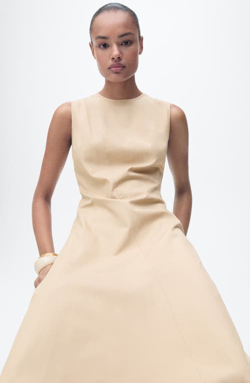 Shop Mango Asymmetric Midi Dress In Ecru