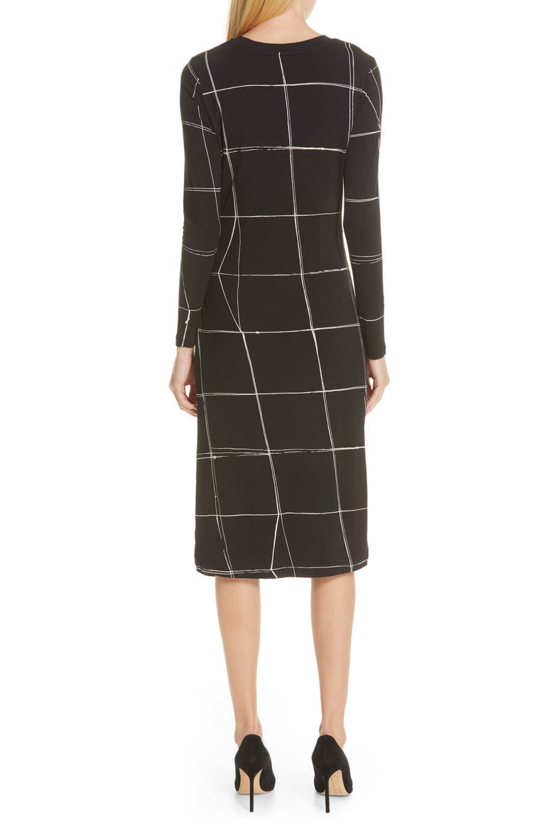Esetta Windowpane Sheath Dress, Alternate, color, DRAWING LINE BLACK