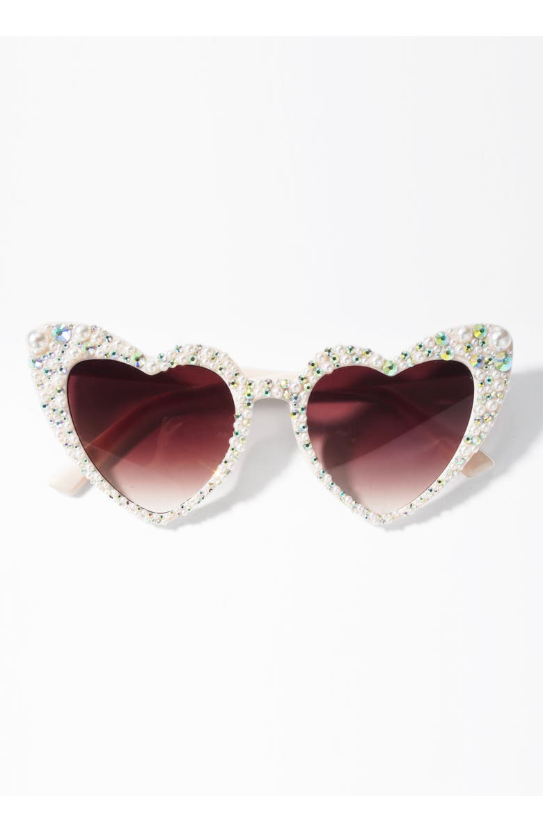 Untamed Petals First Kiss Sunnies, Main, color, White
