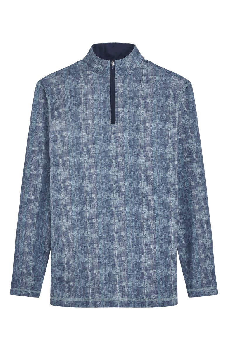 Bugatchi Anthony OoohCotton<sup>®</sup> Abstract Print Quarter Zip Pullover, Alternate, color, Aqua
