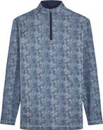 Bugatchi Anthony OoohCotton® Abstract Print Quarter Zip Pullover