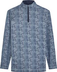 Bugatchi Anthony OoohCotton® Abstract Print Quarter Zip Pullover
