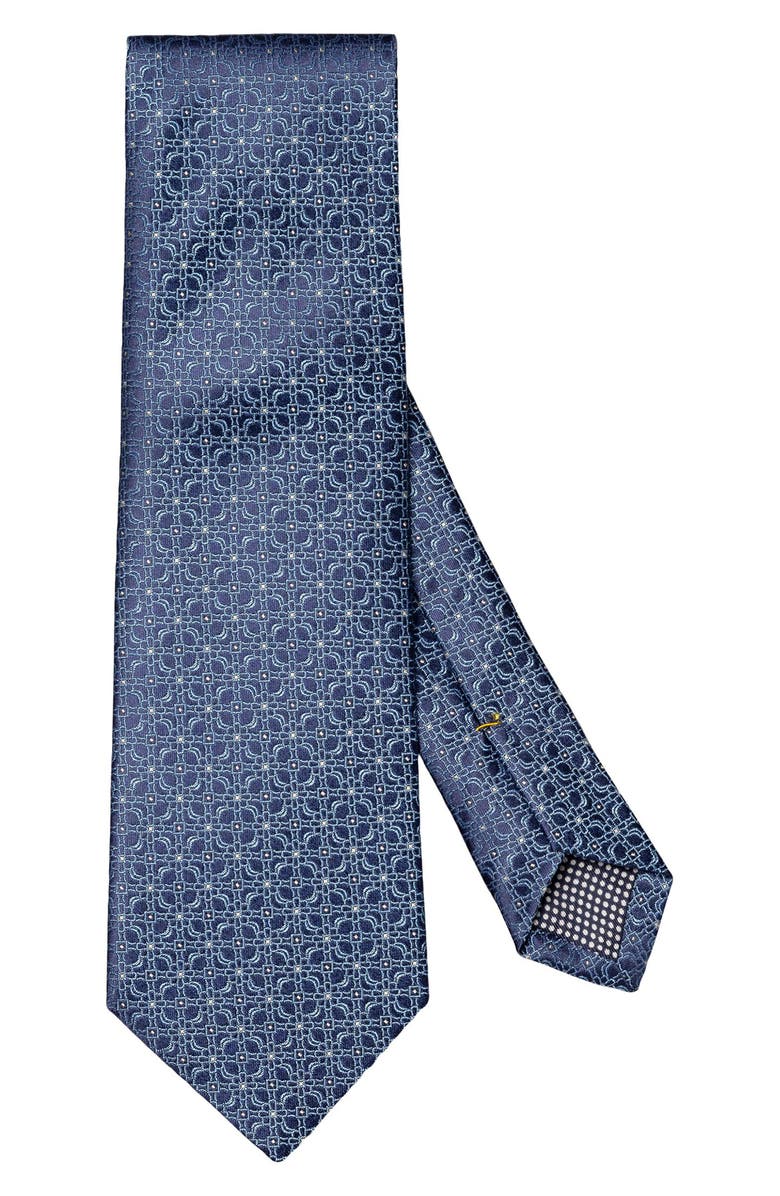 Eton Jacquard Silk Tie, Main, color, Navy