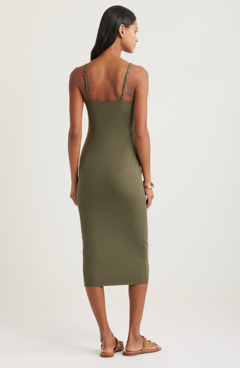Open Edit Smooth Edit Strappy Midi Slipdress, Alternate, color, Olive Sarma