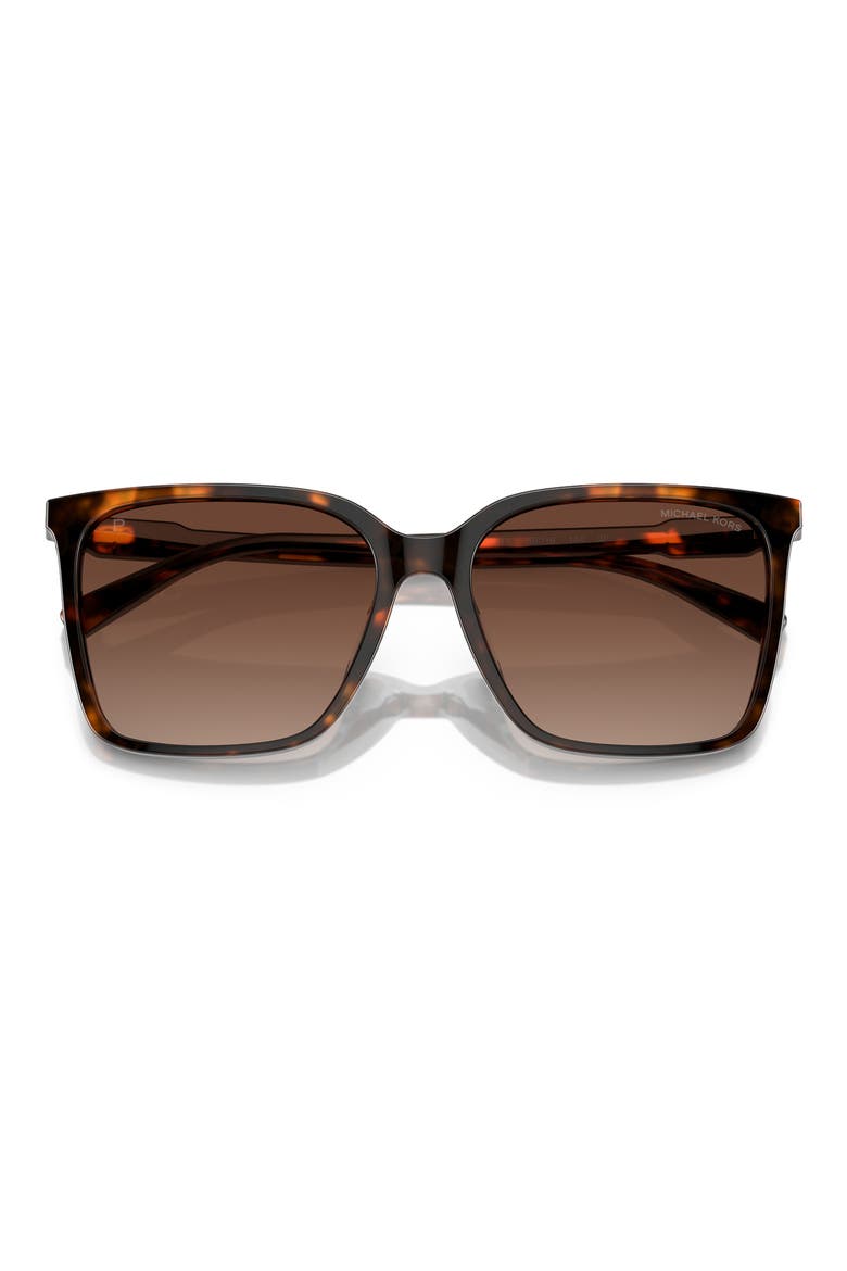Canberra 56mm Polarized Square Sunglasses, Alternate, color, DARK TORTOISE / BROWN GRADIENT POLAR