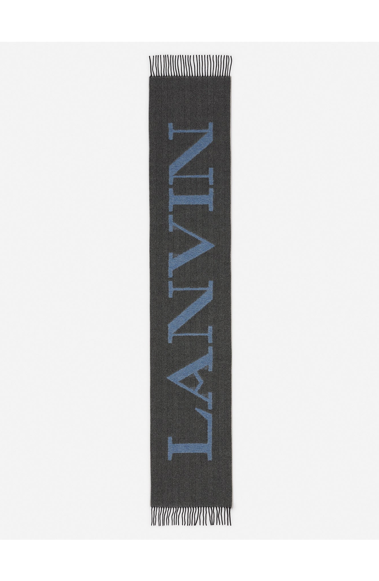 Lanvin Signature Fringed Wool Scarf, Alternate, color,